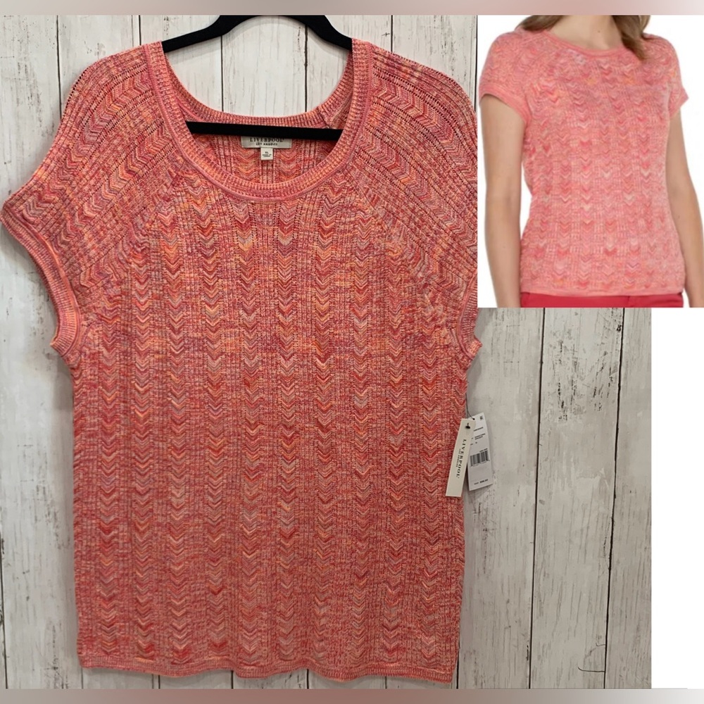 NWT Liverpool Los Angeles Women's Top Sweater Size XL  Scoop Neck Raglan MSRP$98